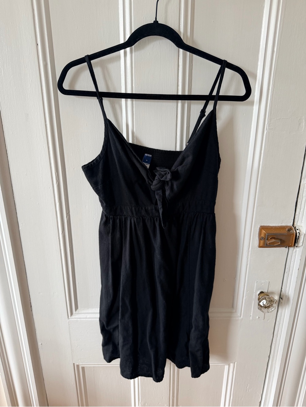 Old Navy Black Tie-Front Spaghetti Strap Mini Dress